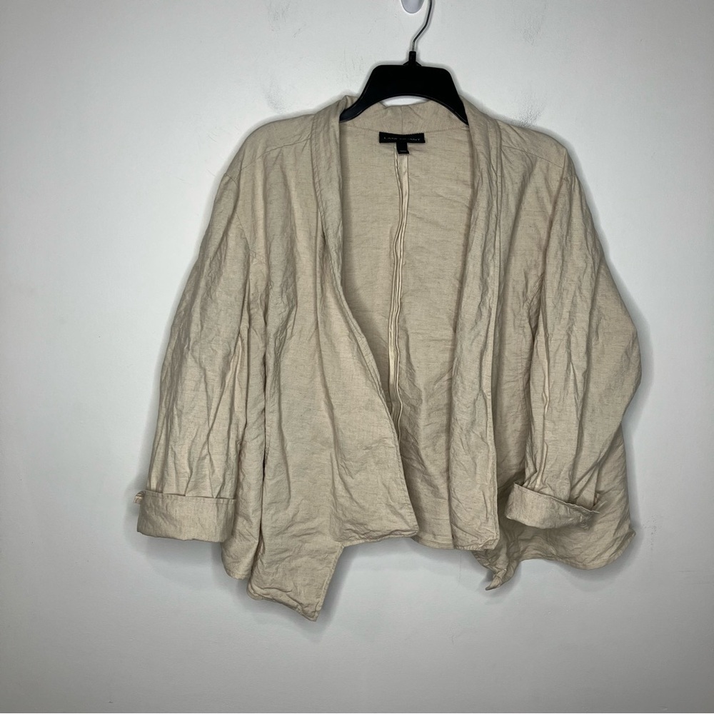 Lane Bryant linen Blend open blazer tan size 26